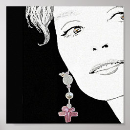 Hermosa cara chica ilustracion de moda arte fino