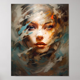 Hermosa cara femenina asombrosa arte Chica