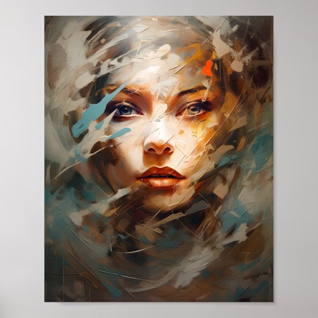 Hermosa cara femenina asombrosa arte Chica (Frente)