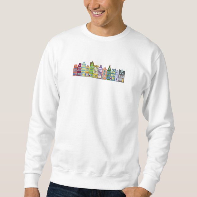 Hermosa casa de fila de Ámsterdam blando sudadera (Anverso)