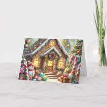 Hermosa Casa de Pan de Jengibre con Navidad de Muñ
