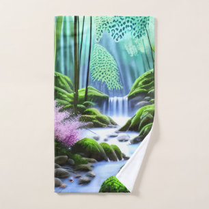 Hermosa cascada de agua de la corriente de bosques