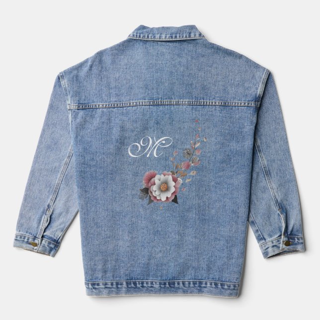 Hermosa Chaqueta de Denim Floral (Reverso )
