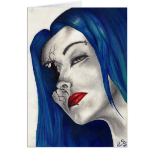 Hermosa Chica Gótica Fantasía Arte Original Roto