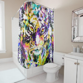 Hermosa cortina de ducha de tigre | Tigre colorido