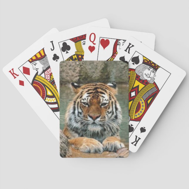 Hermosa cubierta de tigre para jugar cartas (Reverso)