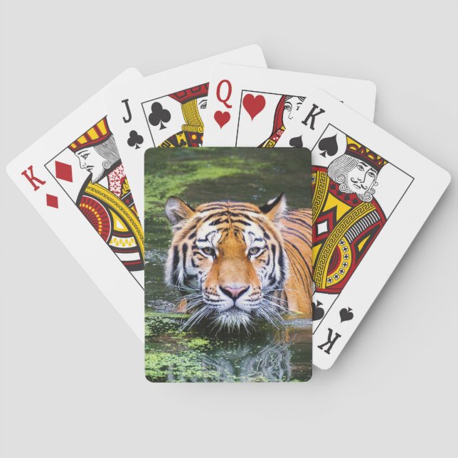 Hermosa cubierta de tigre para jugar cartas (Reverso)
