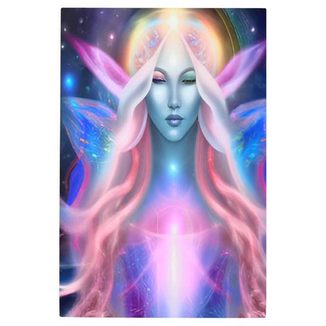 Hermosa diosa de ángel cósmico arte mural Metaliza (Anverso)