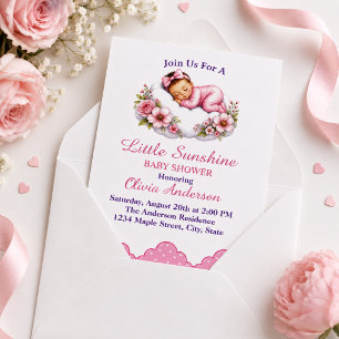 Hermosa durmiendo en una nube Invitación para Baby