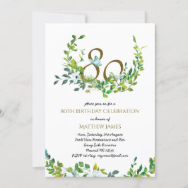 Hermosa elegancia 80 invitaciones de cumpleaños ma