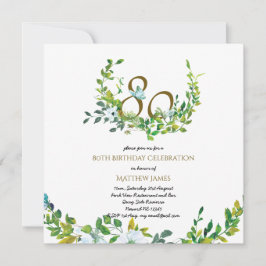 Hermosa elegancia 80 invitaciones de cumpleaños mu