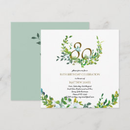 Hermosa elegancia 80 invitaciones de cumpleaños mu