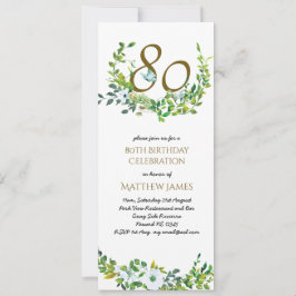 Hermosa elegancia 80 invitaciones de cumpleaños mu