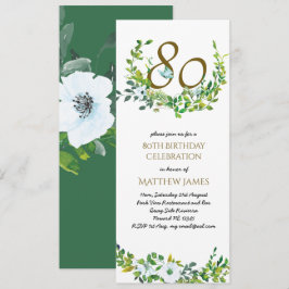 Hermosa elegancia 80 invitaciones de cumpleaños mu