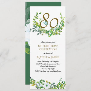 Hermosa elegancia 80 invitaciones de cumpleaños mu