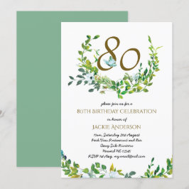 Hermosa elegante 80 cumpleaños invitaciones Wo/Man