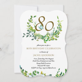 Hermosa elegante 80 cumpleaños invitaciones Wo/Man