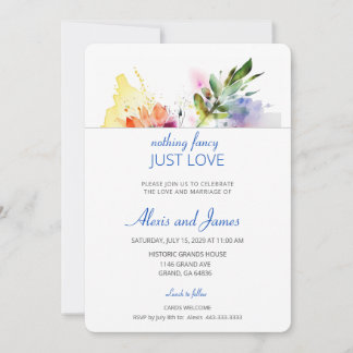 Hermosa elegante Invitación de Boda en acuarela