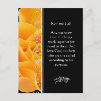 Hermosa Elegante Tarjeta Cristiana de Rosa Naranja