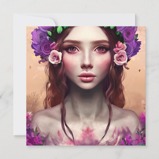 Hermosa encantadora Fantasy AI Art (Anverso)