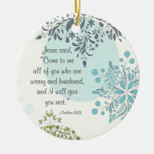 Hermosa Escritura Mateo 11:28 Ornamento Personaliz