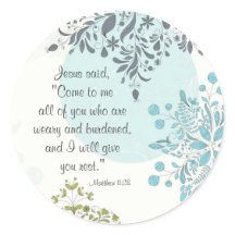 Hermosa Escritura Mateo 11:28 Pegatinas