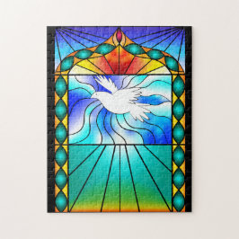 Hermosa estufa de vidrio manchado rompecabezas de 