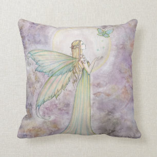 Hermosa Faerie y cojín decorativo de mariposa