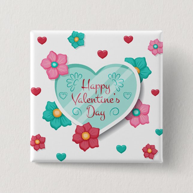 Hermosa fiesta de San Valentín | Botón Pin (Anverso)