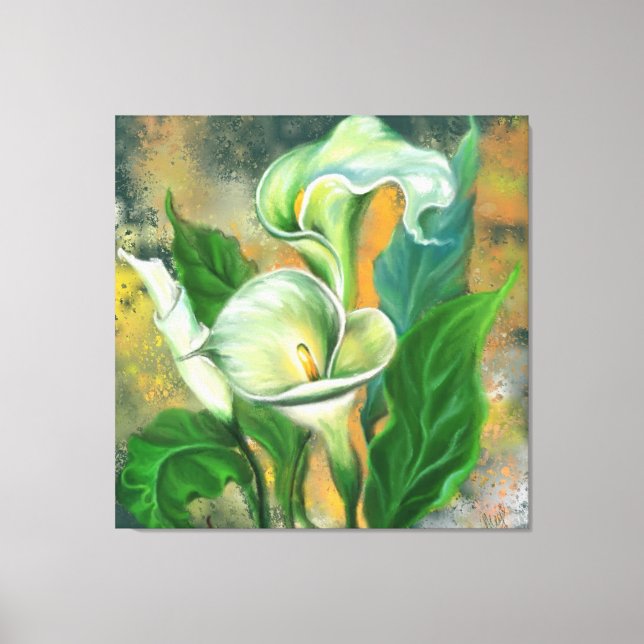 Hermosa Flor De Calla Lily - Dibujo De Arte Mezcla (Anverso)