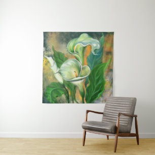Hermosa Flor de Lirio de Calla Tapiz Pintura