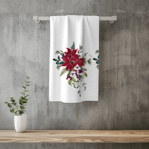 Hermosa Flor de Nochebuena Acuarela Rojo
