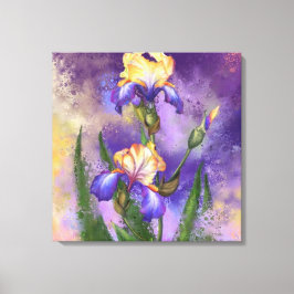 Hermosa Flor Iris - Arte De Pintura Miggeado