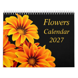 Hermosa Flor Naranja Negra Calendario de Naturalez