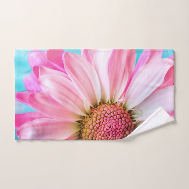 Hermosa flor rosa cercana foto (Toalla de mano)