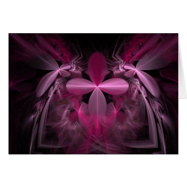 Hermosa flor rosa fractal (Anverso (Horizontal))