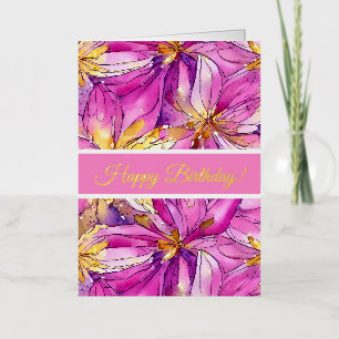 Hermosa floral boho rosa y dorada