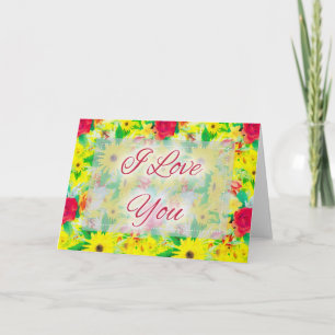Hermosa Floral D4 Te Amo Tarjeta De Saludo