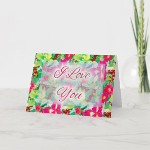 Hermosa Floral D6 Te Amo Tarjeta De Saludo