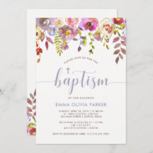 Hermosa Floral Delicada | Invitación al bautismo
