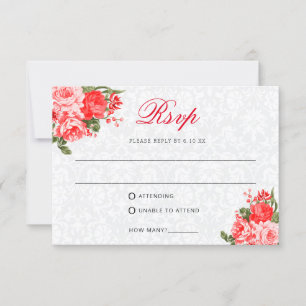 Hermosa Floral Roja - RSVP / Elección de comidas