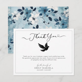 Hermosa Flores Azules Funeral Gracias Tarjeta