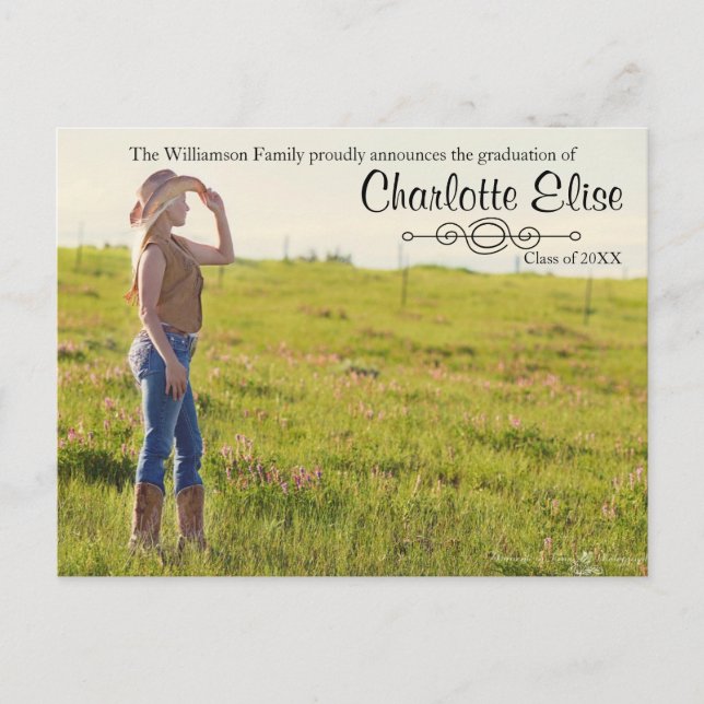 Hermosa foto con floritura - Tarjeta postal de gra (Anverso)