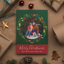 Hermosa foto de guirnalda de navidad en la botella