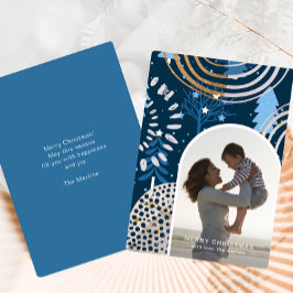 Hermosa foto de Navidad Blue Merry con mensaje