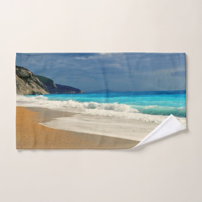 Hermosa fotografía tropical del mar Turquesa (Toalla de mano)