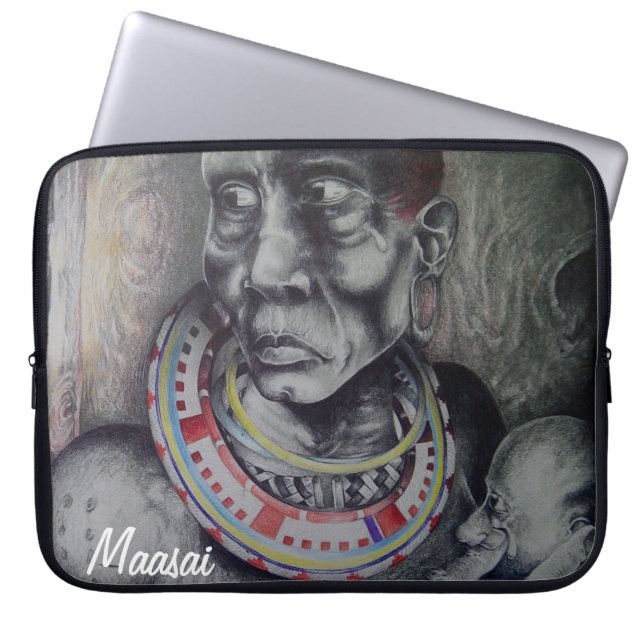 Hermosa funda para portátiles Neoprene Maasai de 1 (Frente)