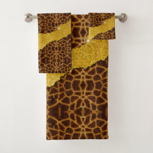 Hermosa Girafa de Cuero con Estampado Animal y Bri