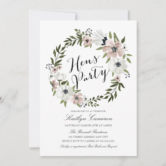 Hermosa guerra floral - Invitación de fiesta en He (Anverso)