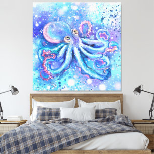 Hermosa impresión de lienzo Octopus - pintura